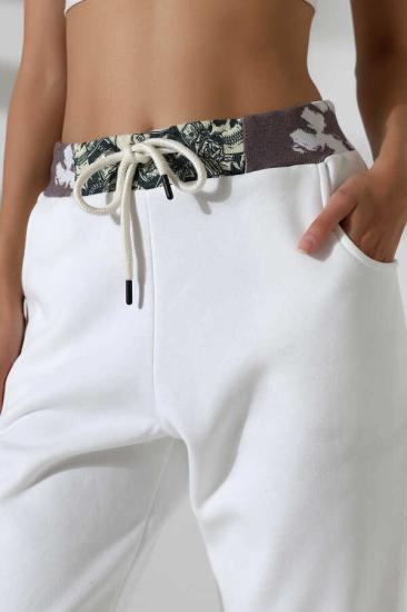 Unisex Beyaz Jogger Sokak Stili Eşofman Altı | MS 1325
